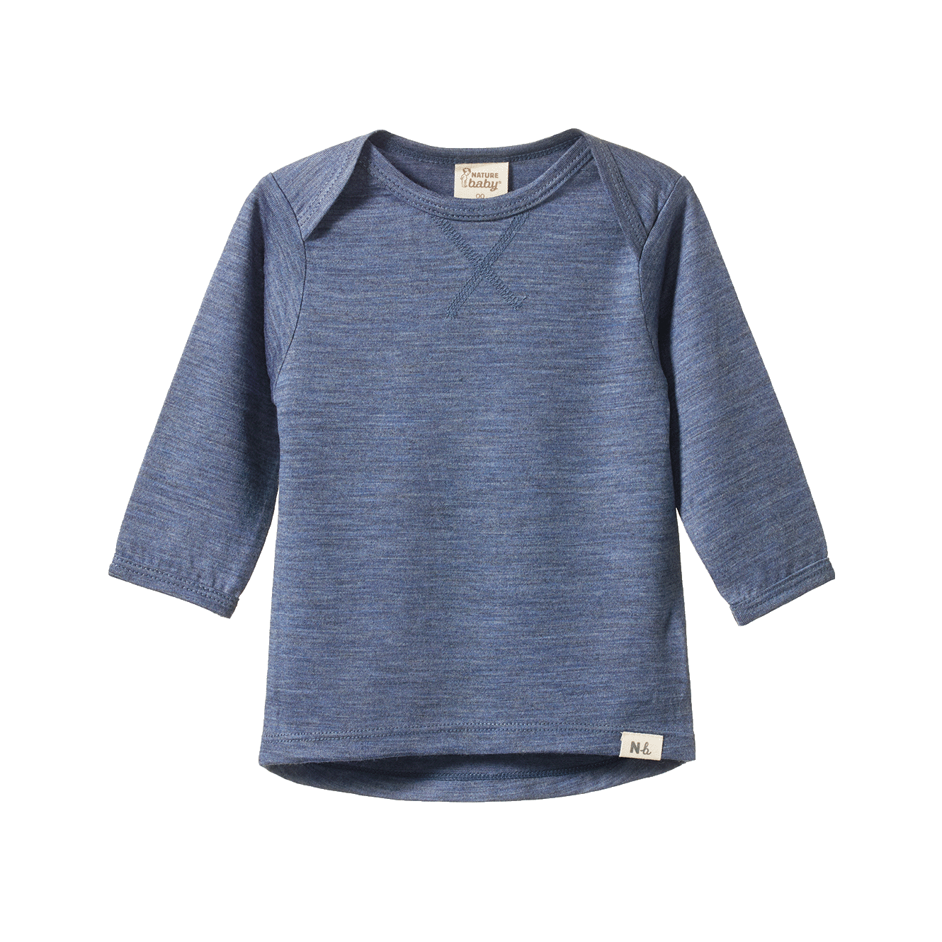 Nature Baby Merino Essential Long Sleeve Tee Vintage Indigo Marl