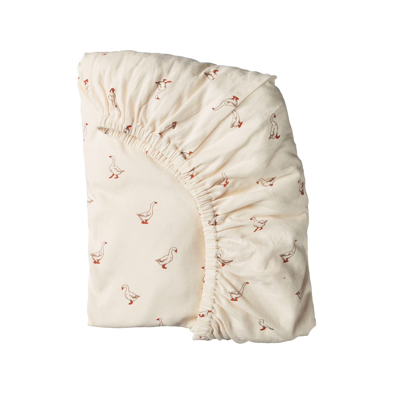 Nature Baby Fitted Sheet Jersey Goosey Natural Print Bassinet