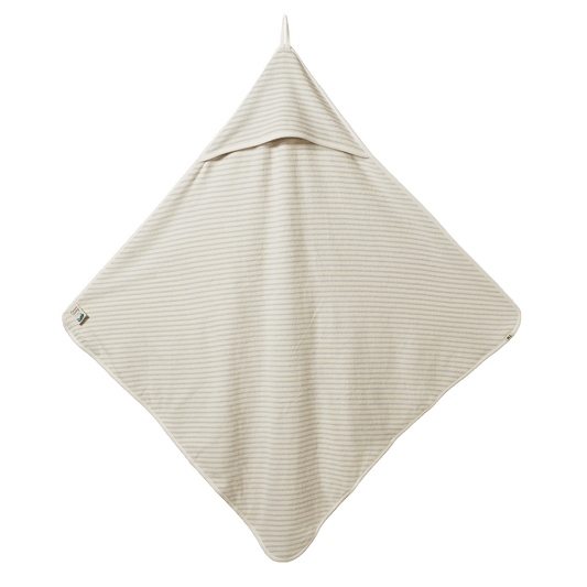 Nature Baby Organic Cotton Hooded Towel Aqua Sailor Stripe