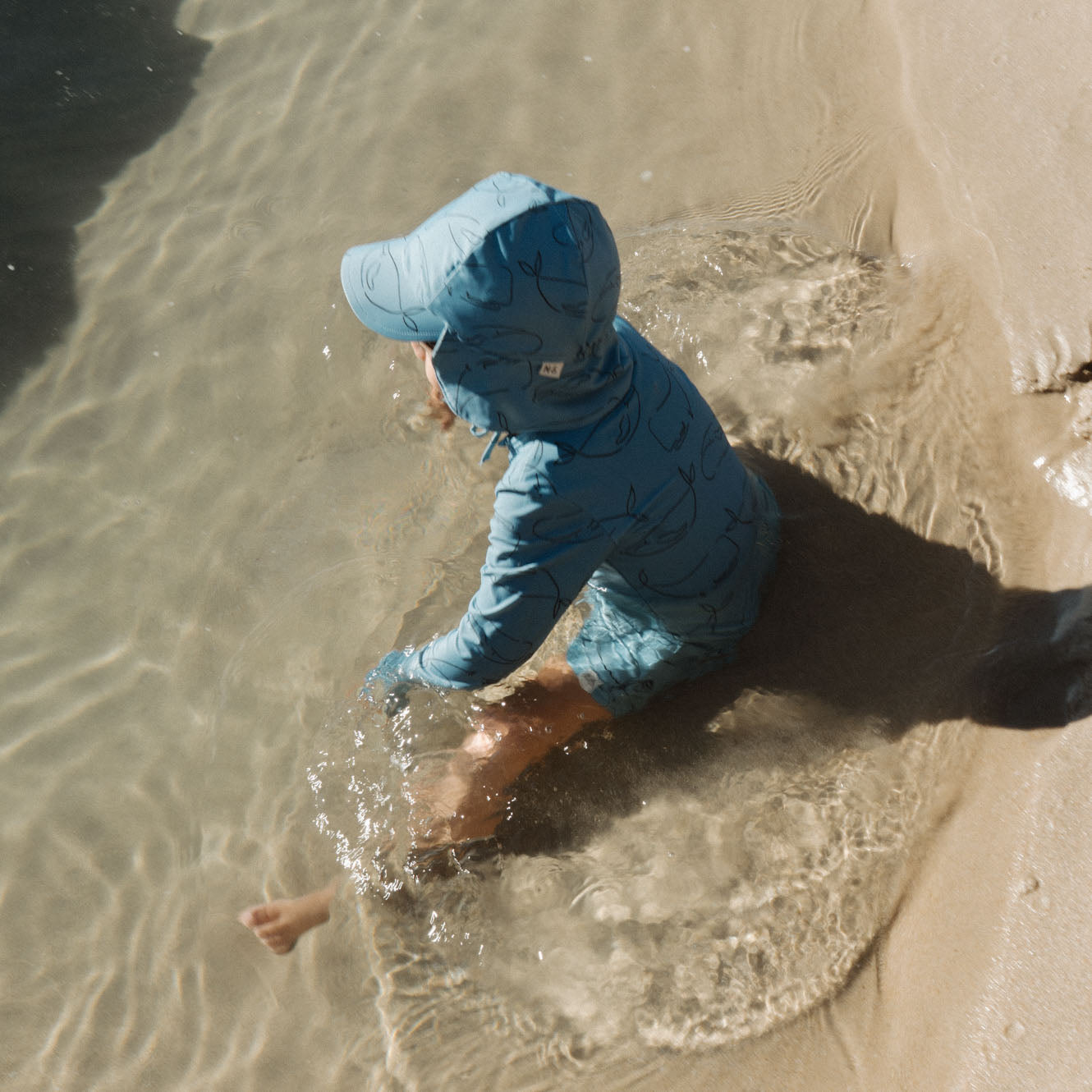 Nature Baby One Piece Bathing Trunks Blue Whale Print