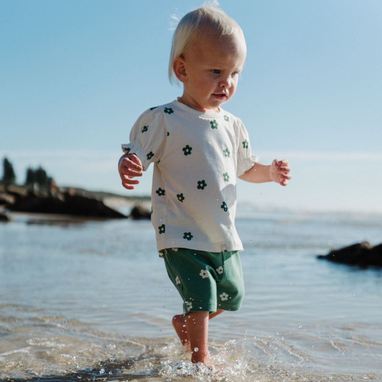 Nature Baby Bubbles Tee Flora Natural Print