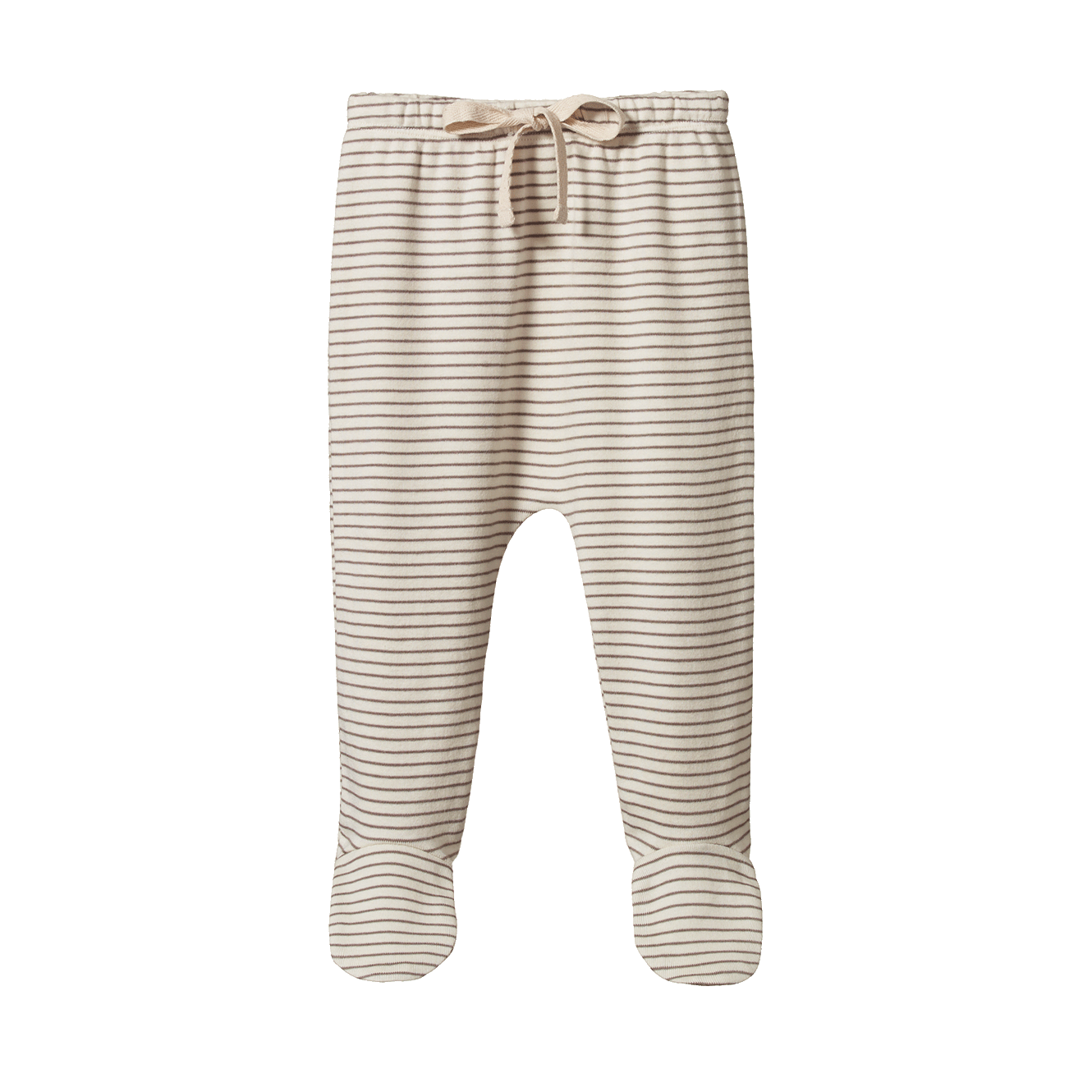Nature Baby Footed Rompers Mushroom Pinstripe