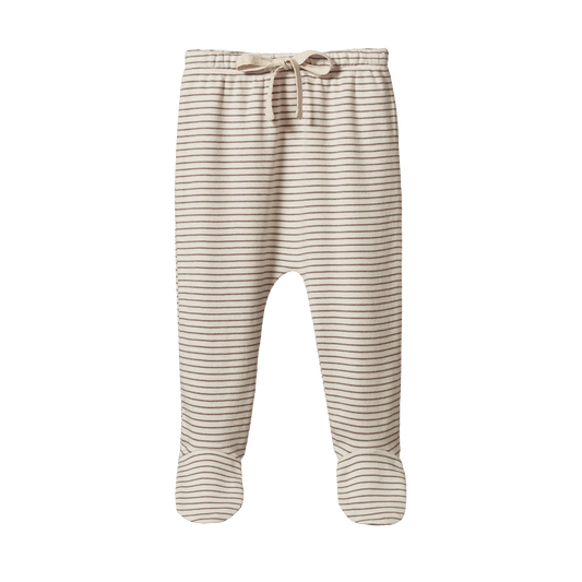 Nature Baby Footed Rompers Mushroom Pinstripe