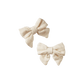 Nature Baby Small Bow Hair Clips Natural Crinkle 2pack