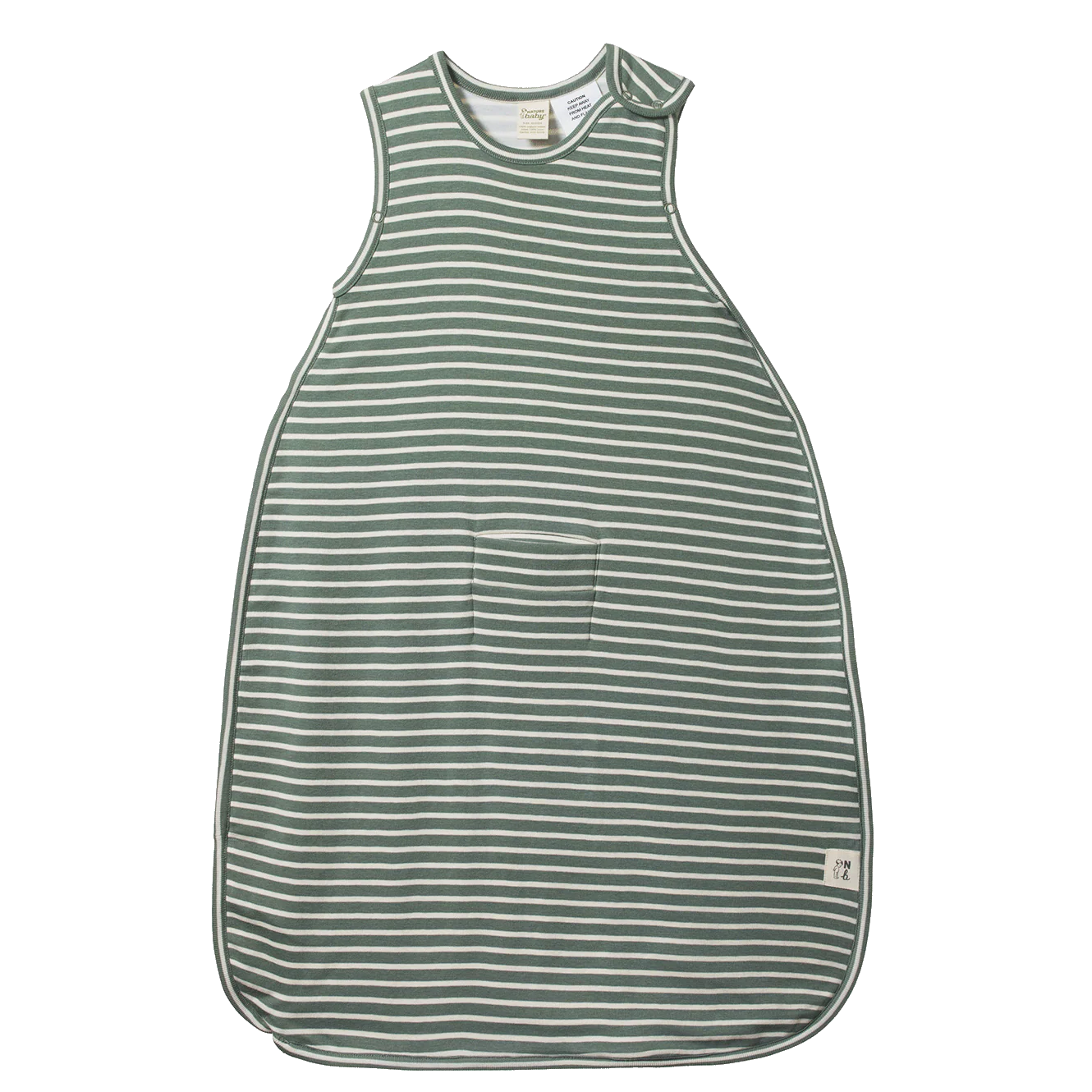 Nature Baby Organic Cotton & Merino Sleeping Bag Nettle Twin Stripe