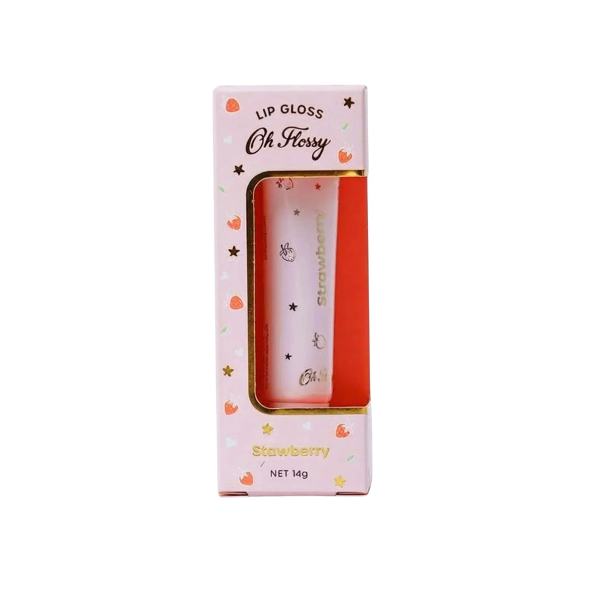 Oh Flossy Natural Lip Gloss Strawberry