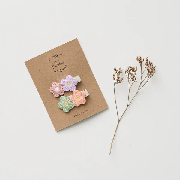 Over the Dandelions Daisy Hair Clips Set of 2