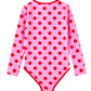 Milky Polka Dot Long Sleeve Swimsuit