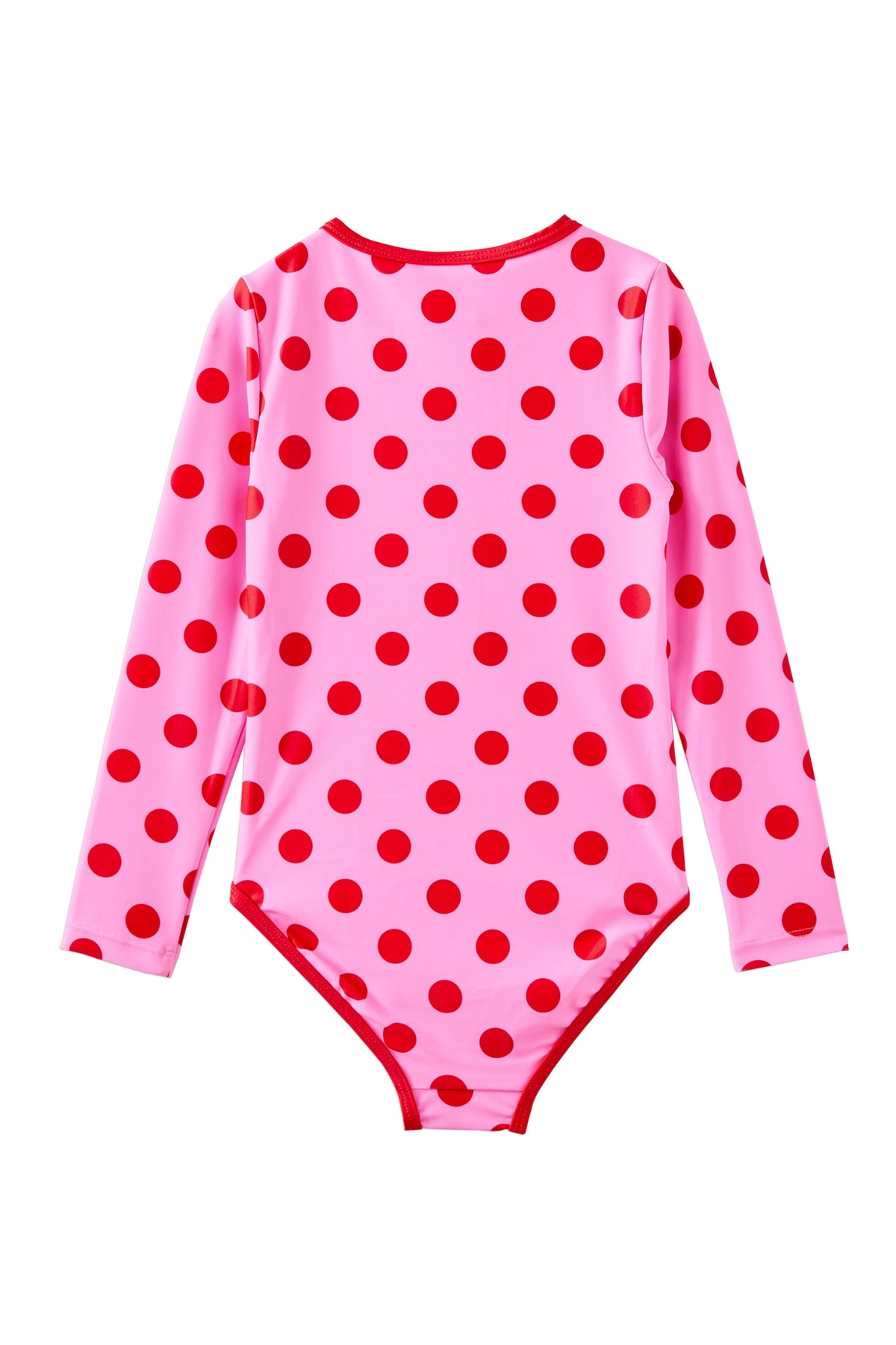 Milky Polka Dot Long Sleeve Swimsuit