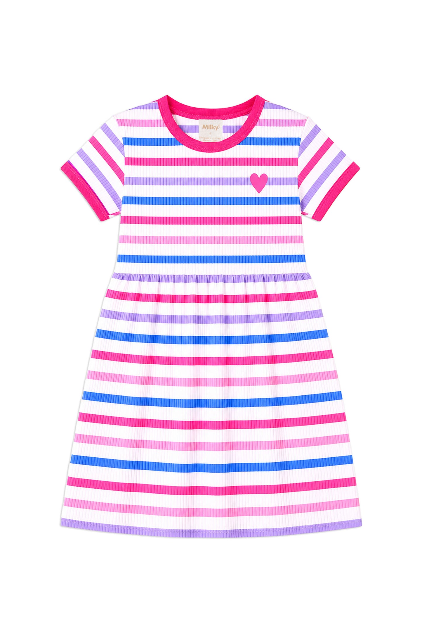 Milky Pretty Stripe Rib Dress