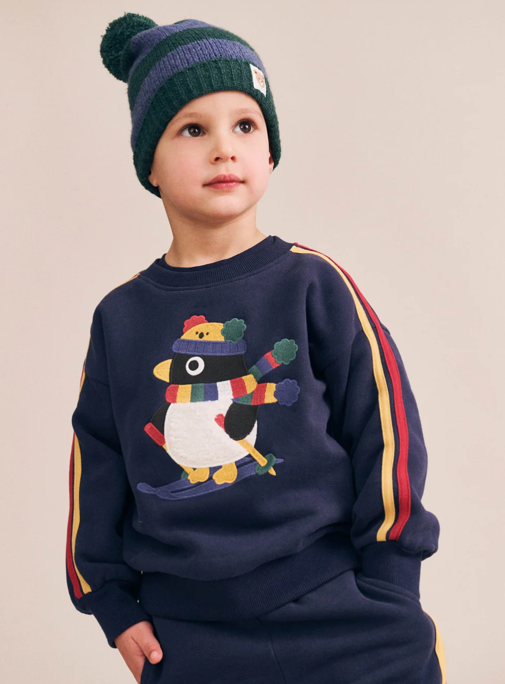 Huxbaby Ski Percy Stripe Drop Shoulder Sweatshirt