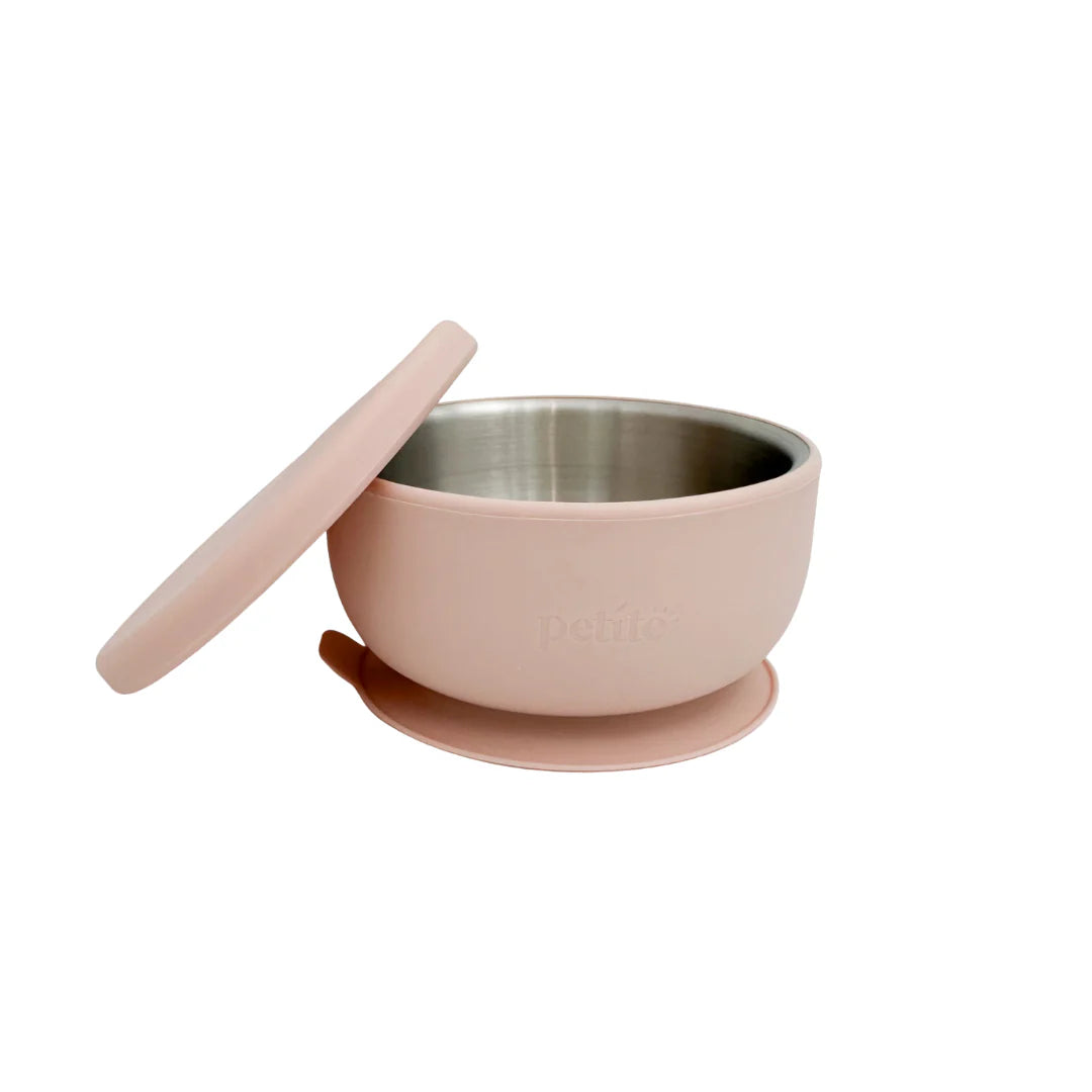 Petite Eats Stainless Steel Bowl with Lid Petal
