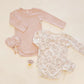 Quincy Mae Jersey Bodysuit, 2 Pack | Floral Vine + Dusty Rose