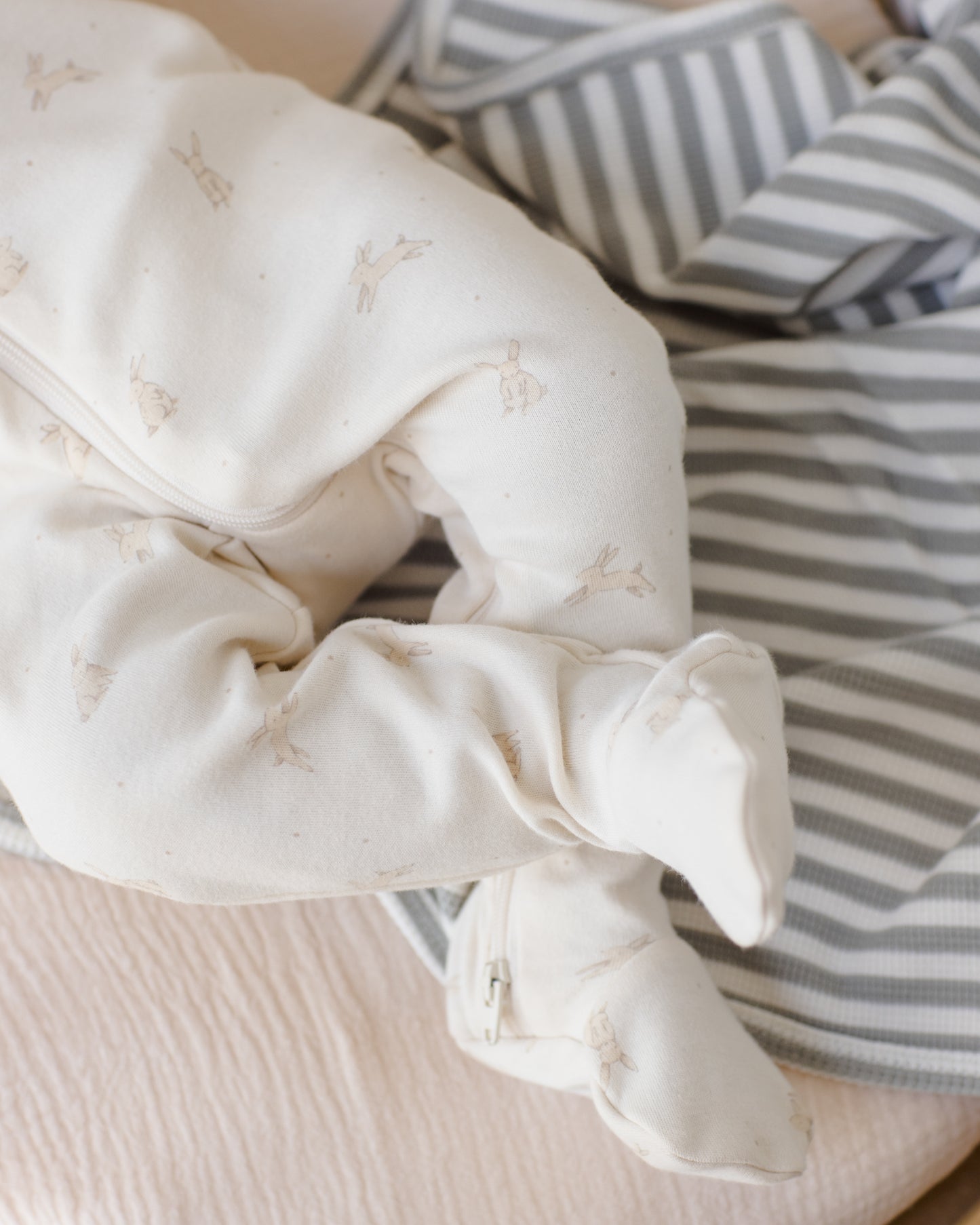 Quincy Mae Zip Long Sleeve Sleeper Footie Bunnies
