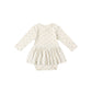 Quincy Mae Pointelle Skirted Bodysuit | Blue Disty