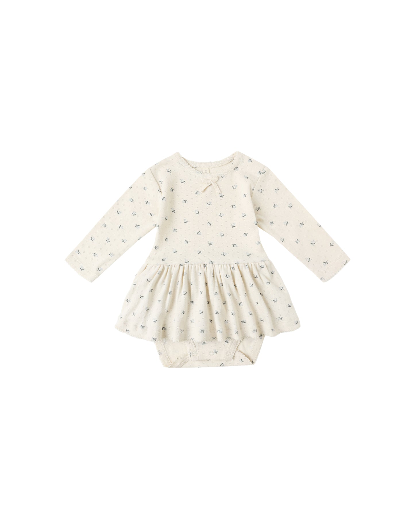 Quincy Mae Pointelle Skirted Bodysuit | Blue Disty