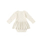 Quincy Mae Pointelle Skirted Bodysuit | Blue Disty