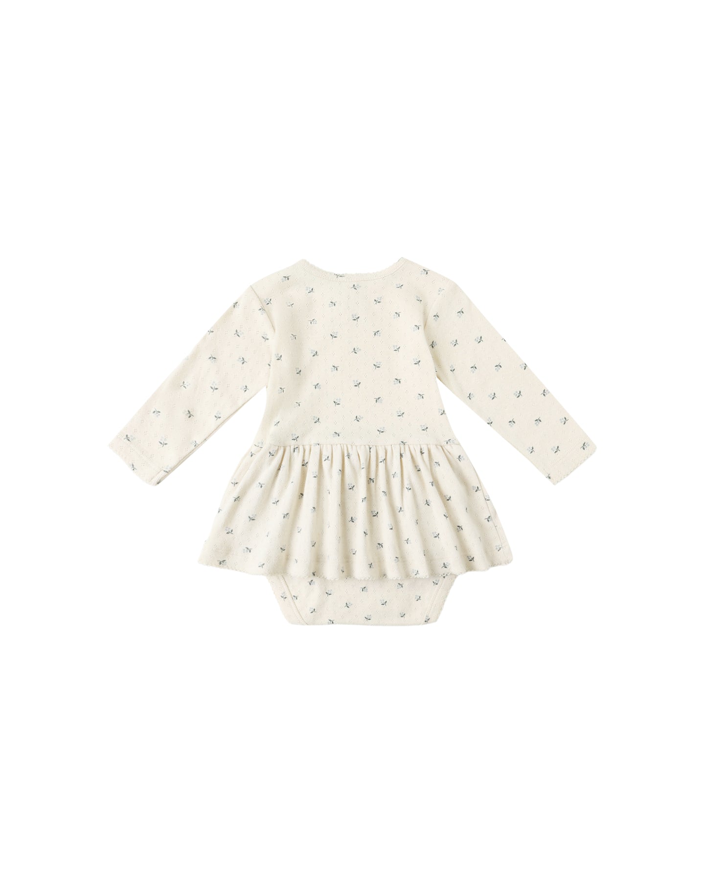Quincy Mae Pointelle Skirted Bodysuit | Blue Disty