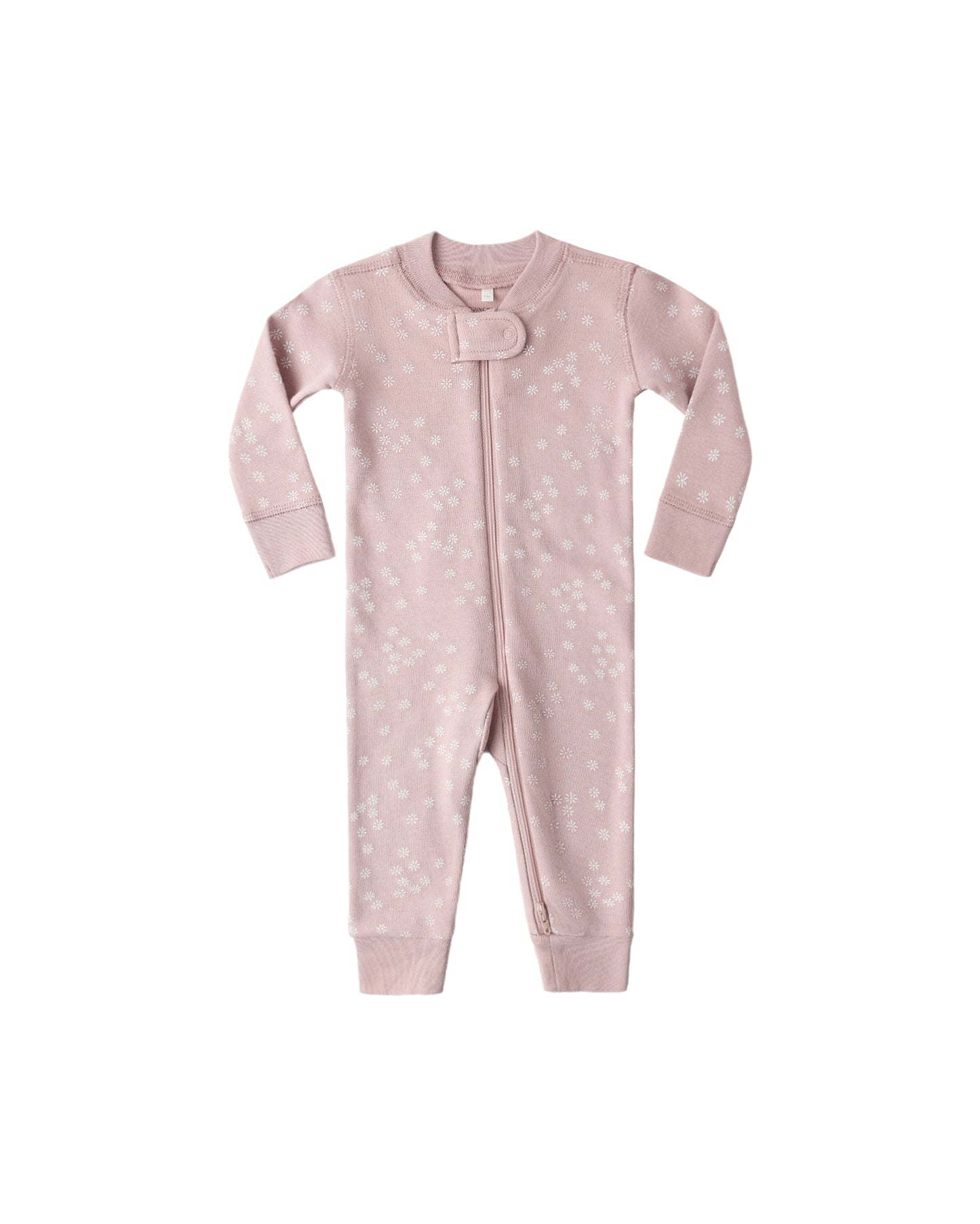 Quincy Mae Zip Long Sleeve Sleeper Mauve Daisy