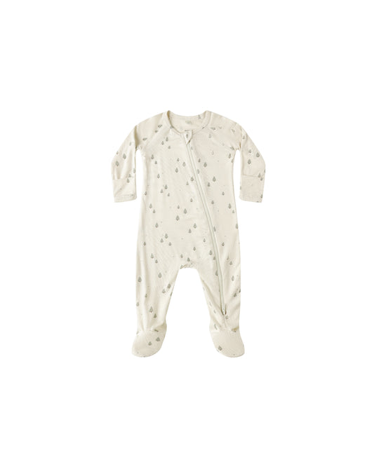 Quincy Mae Bamboo Zip Footie | Trees *Pre-Order*