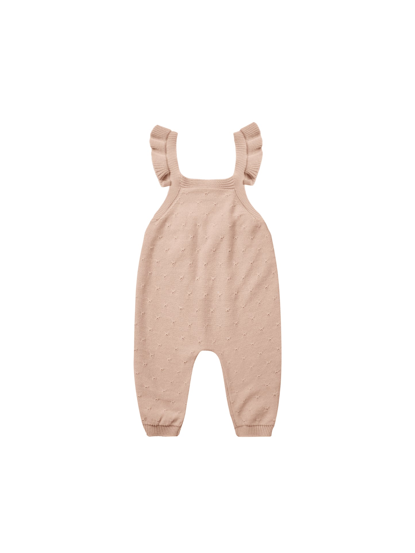 Quincy Mae Pointelle Knit Overalls Blush