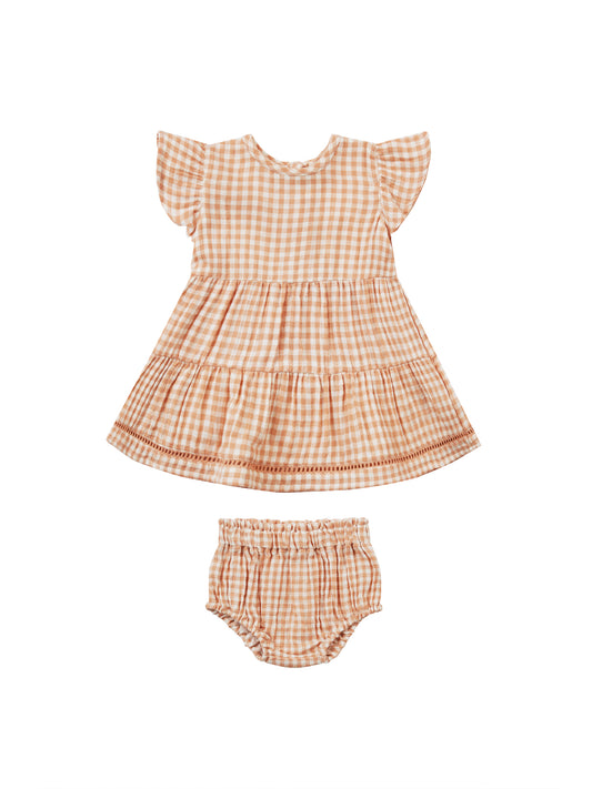 Quincy Mae Lily Dress Gingham Melon