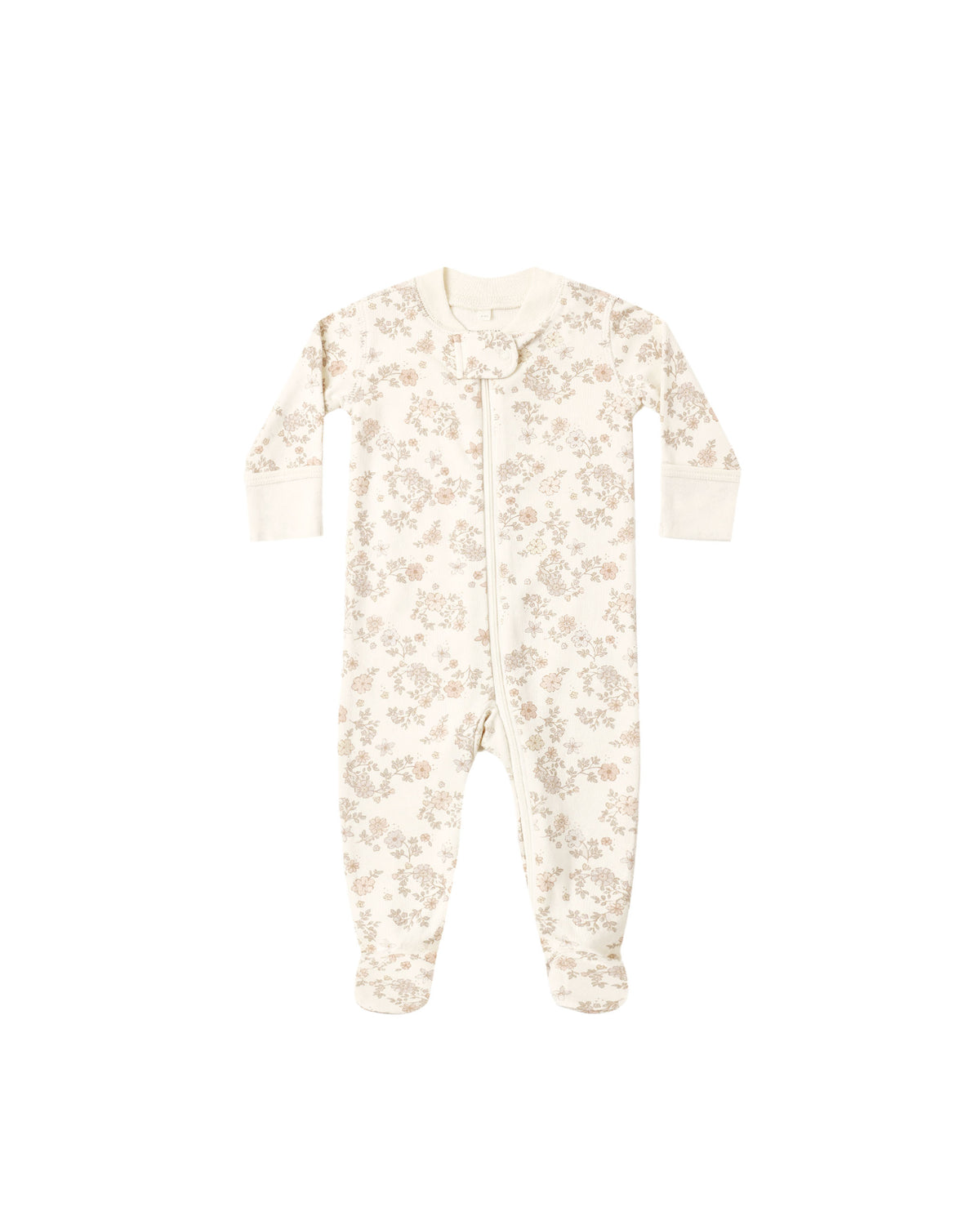 Quincy Mae Zip Long Sleeve Sleeper Footie Floral Vine
