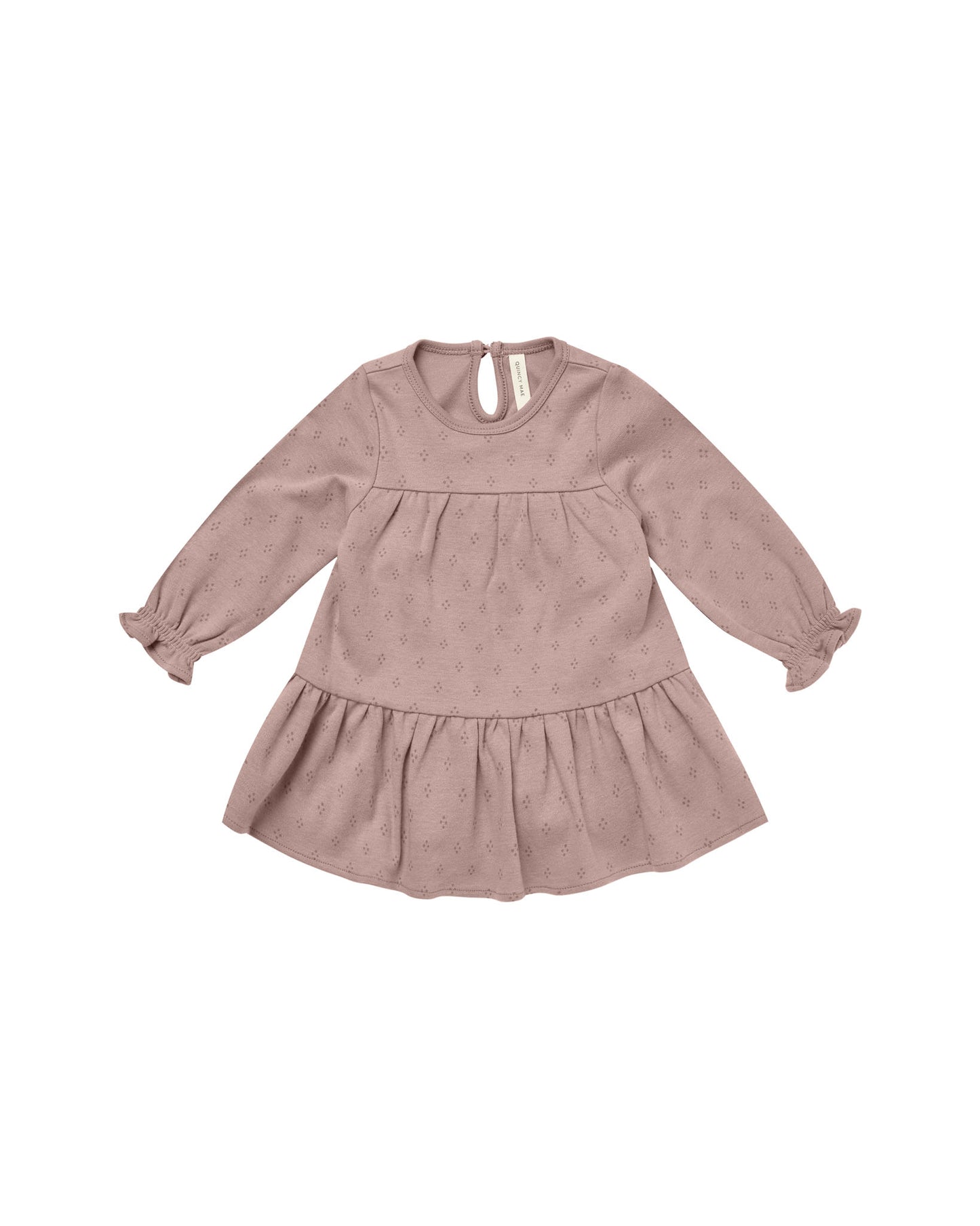 Quincy Mae Tiered Jersey Dress Dotty Mauve