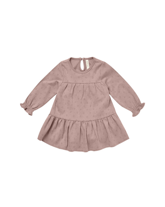 Quincy Mae Tiered Jersey Dress Dotty Mauve