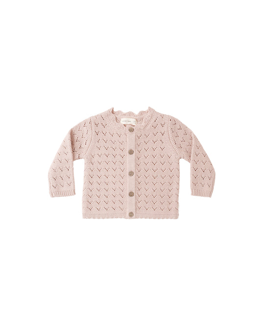Quincy Mae Scalloped Cardigan Blush
