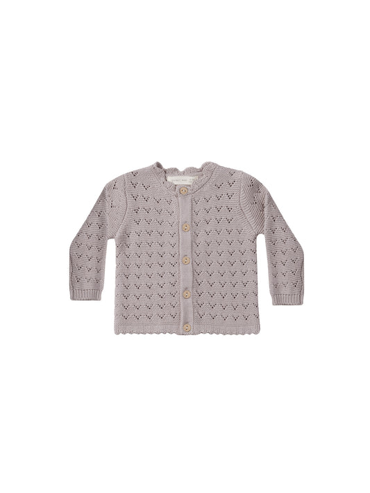 Quincy Mae Scalloped Cardigan Lavender