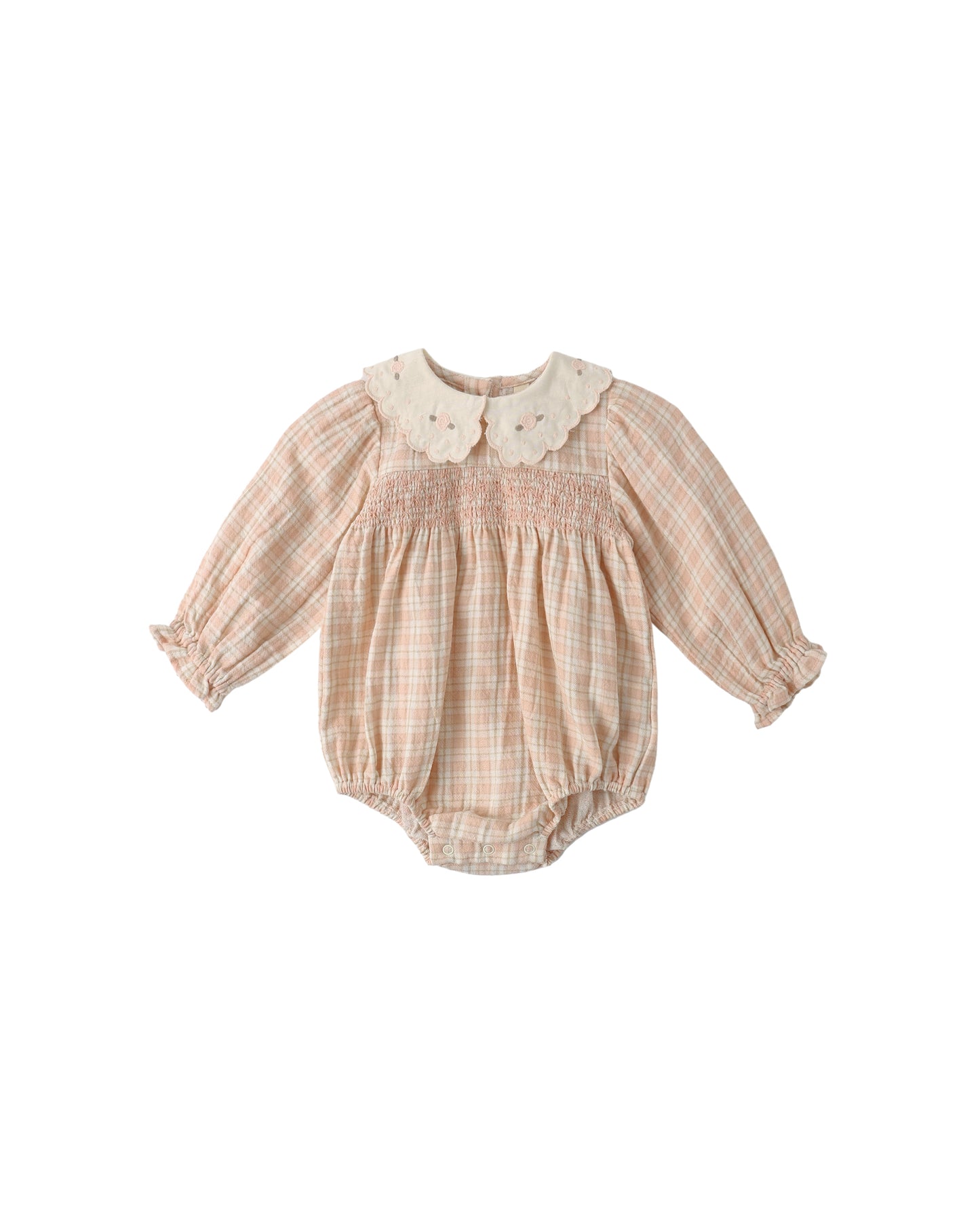Quincy Mae Callie Romper Pink Plaid