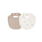 Quincy Mae Jersey Snap Bib, 2 pack | Bunnies + Almond Stripe
