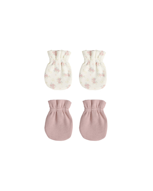 Quincy Mae No Scratch Mittens Set Mauve | Flower Field
