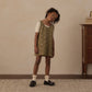 Rylee + Cru V-Neck Overall Dress Embroidered Daisies Olive