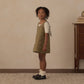 Rylee + Cru V-Neck Overall Dress Embroidered Daisies Olive