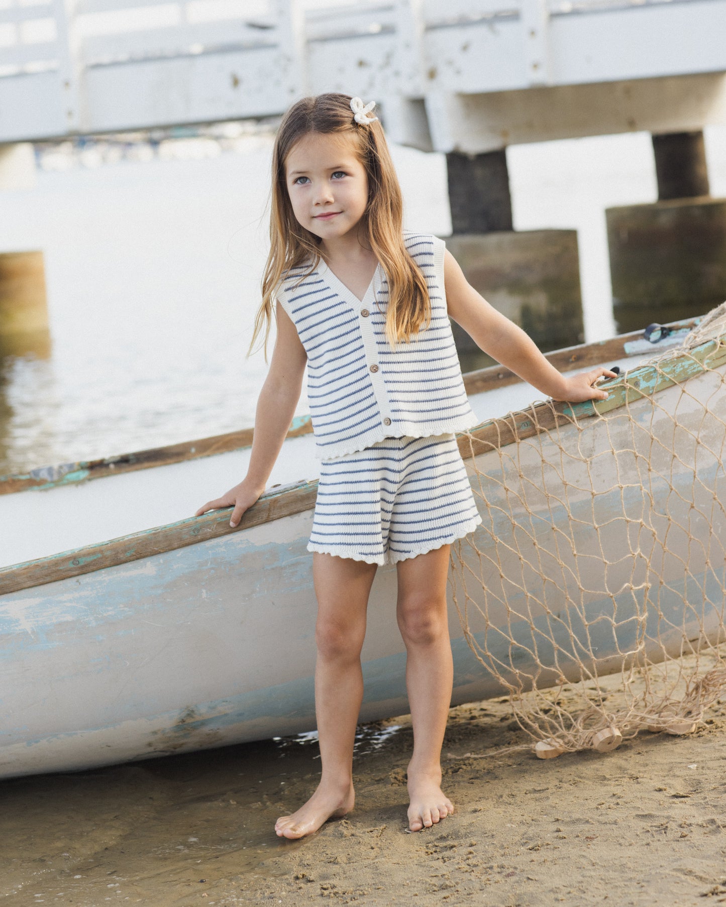 Rylee & Cru Knit Vest Set Marine Stripe