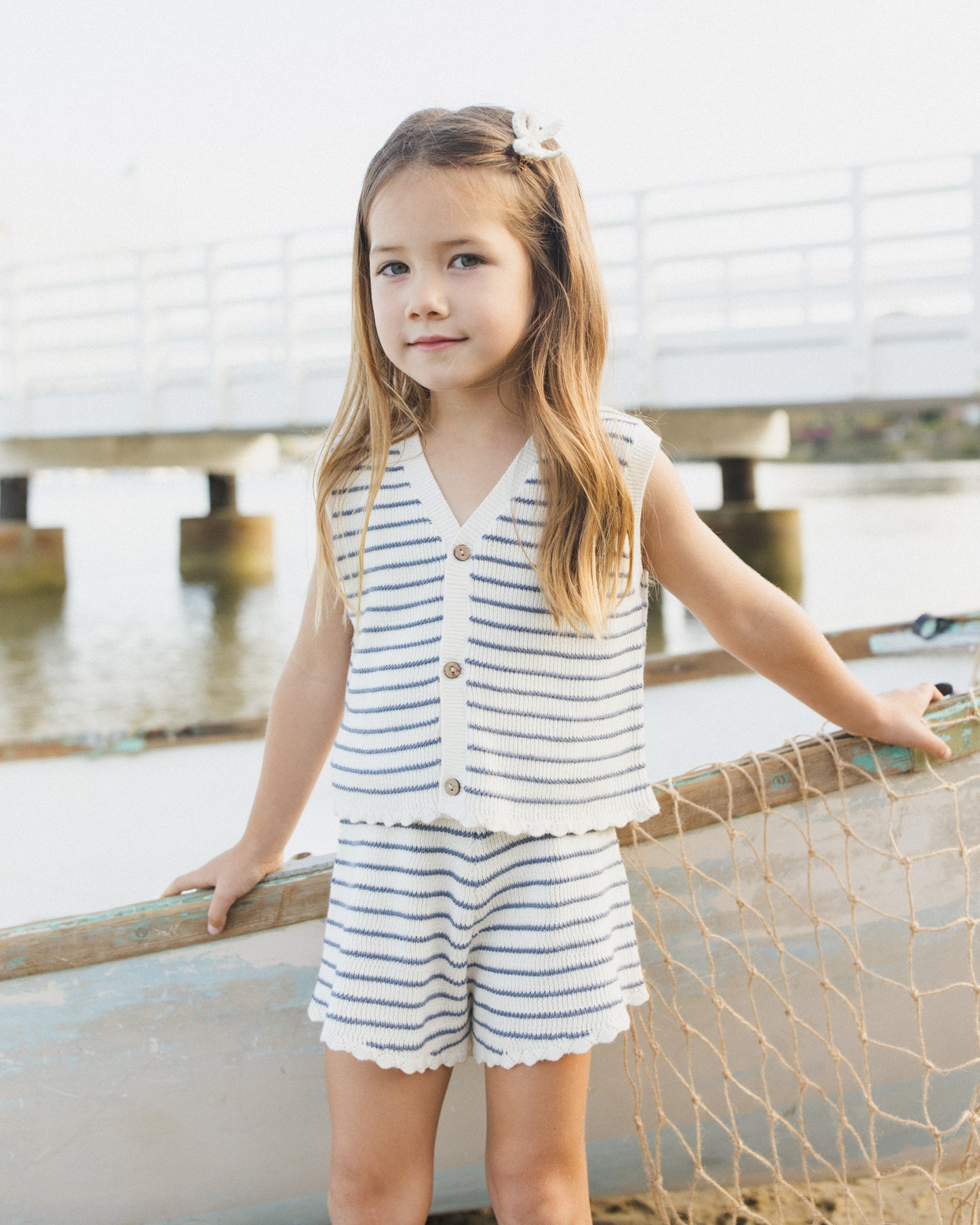 Rylee & Cru Knit Vest Set Marine Stripe