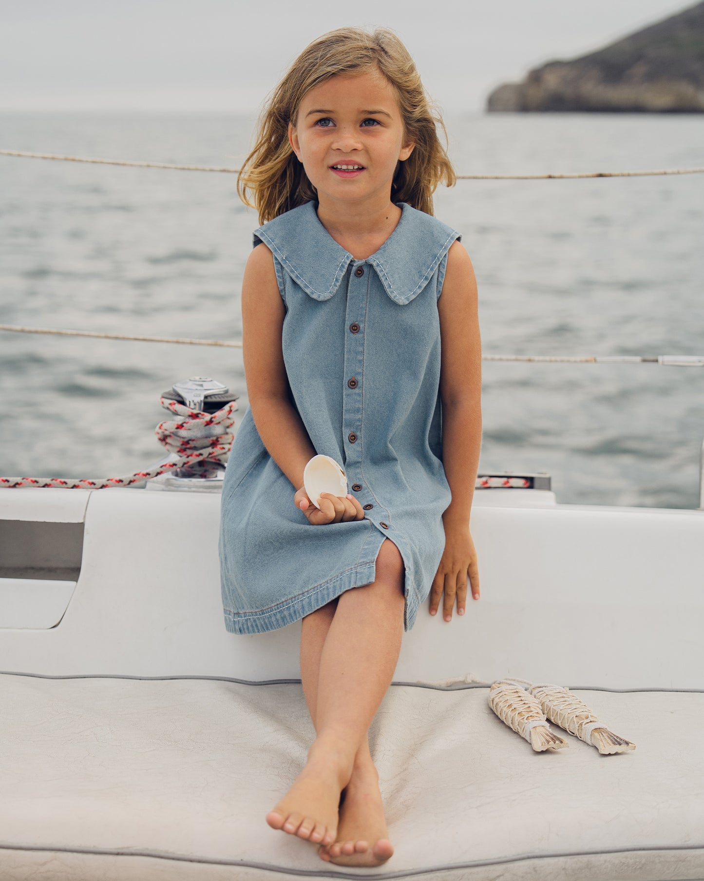 Rylee & Cru Adria Dress Washed Blue