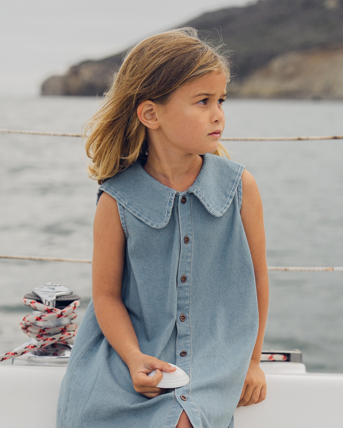 Rylee & Cru Adria Dress Washed Blue