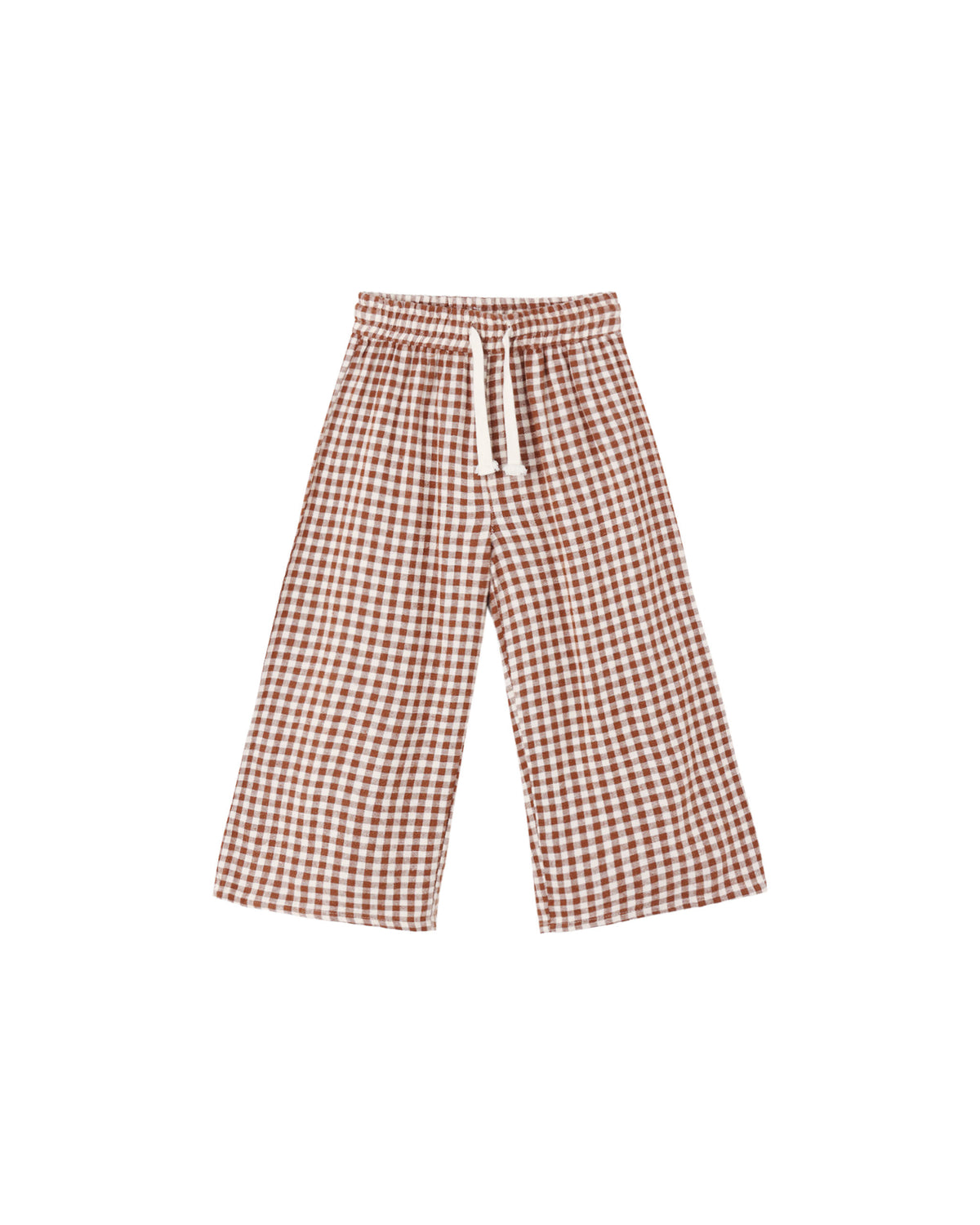 Rylee + Cru Wide Leg Pant Brick Check