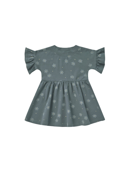 Rylee & Cru Babydoll Dress Daisies Indigo