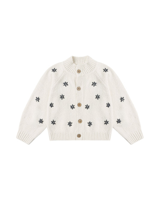 Rylee + Cru Tulip Cardigan Midnight Daisy Natural
