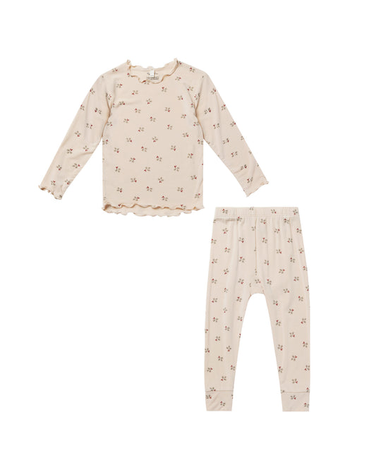 Rylee & Cru Modal Pyjama Set Holly Berry