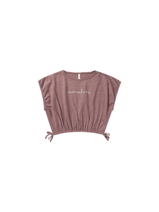 Rylee & Cru Cropped Cinched Tee Sunshine Mulberry