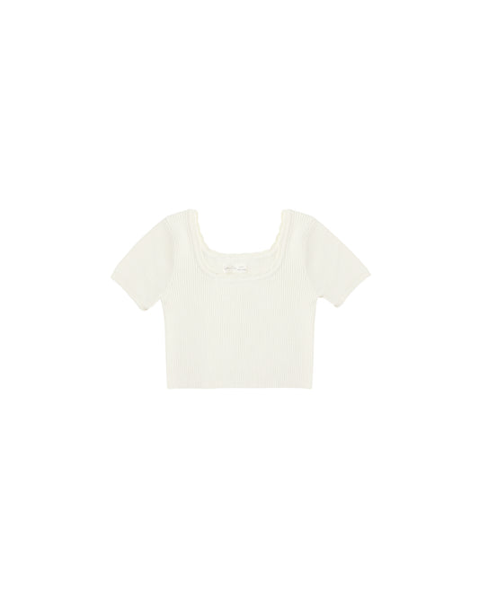 Rylee + Cru Scallop Tee | Natural *Pre-Order*
