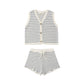 Rylee & Cru Knit Vest Set Marine Stripe