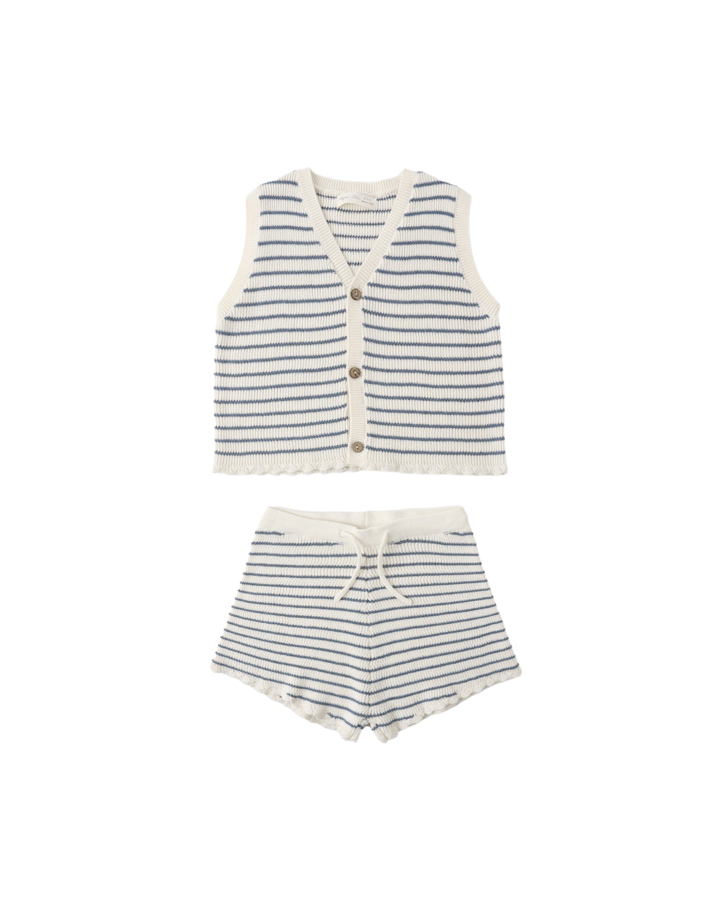 Rylee & Cru Knit Vest Set Marine Stripe