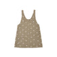 Rylee + Cru V-Neck Overall Dress Embroidered Daisies Olive
