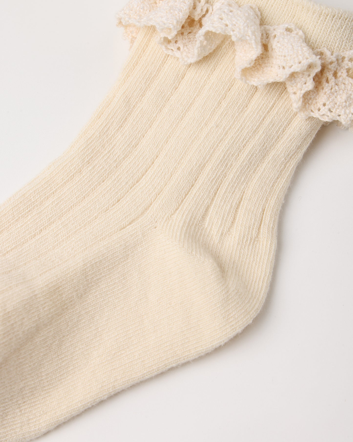 Rylee + Cru Lace Trim Socks 2-Pack Rosewood, Natural
